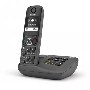 Belaidis analoginis/DECT telefonas Gigaset AE690A su skambučio identifikavimu, anglies spalvos