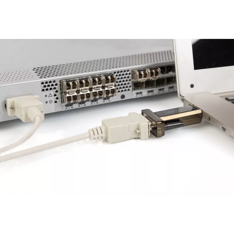 DIGITUS USB 2.0 į RS232 konverteris su DB9 kištuku ir 80 cm USB kabeliu, FTDI FT232RL mikroschema
