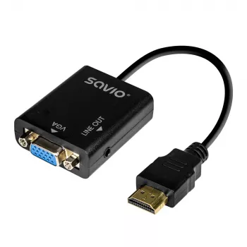 Adapteris HDMI į VGA su garso išvestimi Savio SAVAK-76