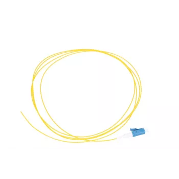 Pigtail vienmodis LC/PC Extralink 1,5 m, 900 µm G.657.A1 FTTH, geltonas, Easy-strip