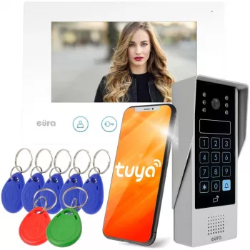 Vaiduoklinis domofono monitorius Eura VDP-90A3 Delta White su Tuya suderinamumu