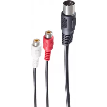 Garso kabelis ShiverPeaks BS10201 0,2 m DIN (5 kontaktų) – 2 x RCA juodas