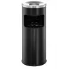 Durable 3332 apvalus metalinis šiukšlių konteineris su pelenine ir gesintuvu, juodas, 17 l