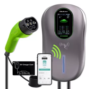 EV įkrovimo stotelė QOLTEC 52430 22 kW Wi‑Fi RFID 3 fazės, 32 A, Type 2, IP54