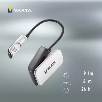 Varta 16618 – Segtuvinis žibintuvėlis, juodas-sidabrinis, LED, 9 lm