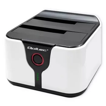Qoltec 50309 HDD SSD 2.5 3.5 dokavimo stotelė | SATA III | USB 3.0 | Super greitis 5Gb/s | su klonavimo funkcija