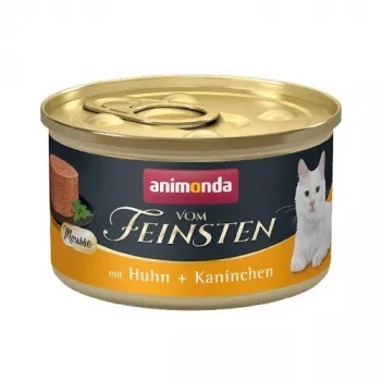 Šlapias kačių maistas animonda Vom Feinsten 85 g – Vištiena ir triušis, be grūdų, suaugusioms katėms
