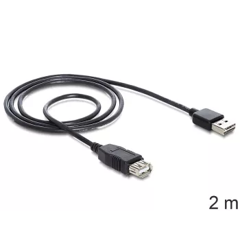 USB kabelis DeLOCK EASY-USB 2.0-A 2m juodas