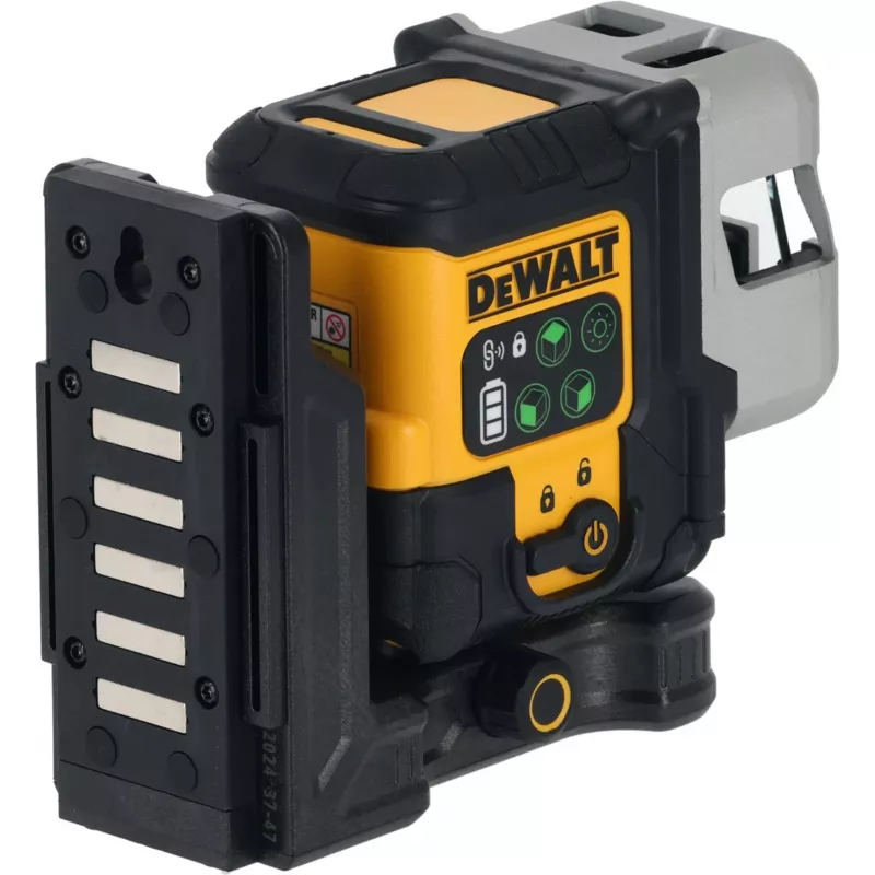 Belaidis kelių linijų lazeris DeWalt DCLE14301GB 3×180° kryžminės linijos, 18V, žalios linijos, integruota Powerstack Li‑Ion baterija