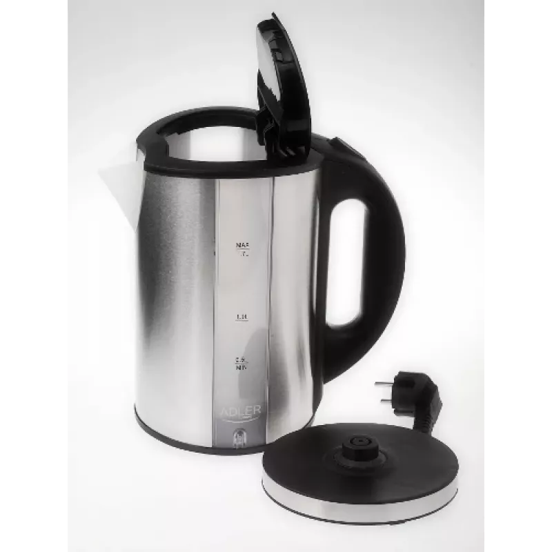 Adler AD 1216 elektrinis virdulys 1.7 L juodas, sidabrinis 2200 W