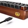 Sharkoon 100068100 Klaviatūra Office USB QWERTZ Vokiška Medienos Spalva 61 Klavišas RGB LED