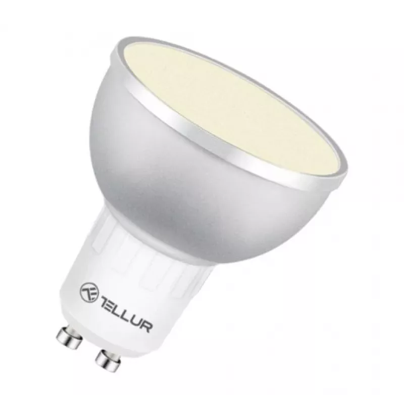 LED protinga lemputė Tellur GU10 5W RGB reguliuojamo ryškumo – GU10 lizdas, 5W, RGB, išmanus valdymas