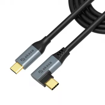 Akasa Right Angle USB Type-C 100W PD įkrovimo laidas – skaitmeninių duomenų kabelis