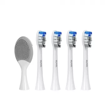 Dantų šepetėlio galvutės LOVIO_SonicProtect PRO keičiamos, vidutinio kietumo, baltos, 5 vnt. LVTB124WK-HM