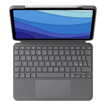 Logitech Combo Touch apsauginis dėklas su klaviatūra ir valdymo kilimėliu, skirtas iPad Pro 11 colių (1–4 kartos), Nordic QWERTY išdėstymu