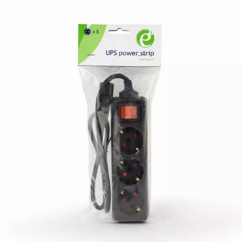 Gembird EG-PSU3-01 ilgintuvas 0,6 m 3 AC lizdai Vidaus juodas