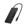 Belkin Connect USB-C centras, USB Type-C, HDMI, USB 2.0 Type-A, USB 3.2 Gen 1 Type-C, MicroSD, SD, juodas, apvalus kabelis, 0,2 m