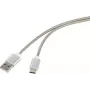 USB laidas Renkforce RF-4888674 sidabrinis