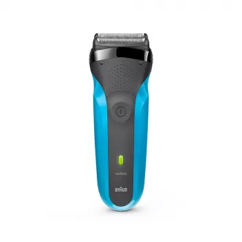 Braun Series 3 310s šlapias ir sausas skutimasis akumuliatorinis su 3 lanksčiais peiliukais juoda/mėlyna