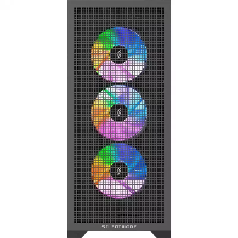 Korpusas Silentware Core 100 A-RGB Juodas — CORE100BLACK, vidutinis bokštas, A-RGB apšvietimas