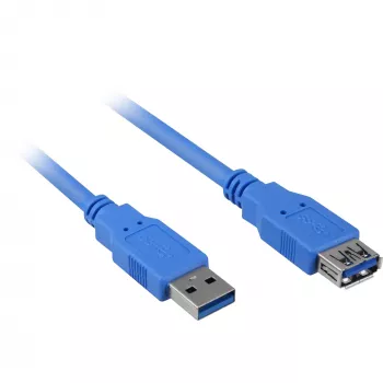 USB ilginamasis kabelis Sharkoon USB 3.0 M>F 3m mėlynas