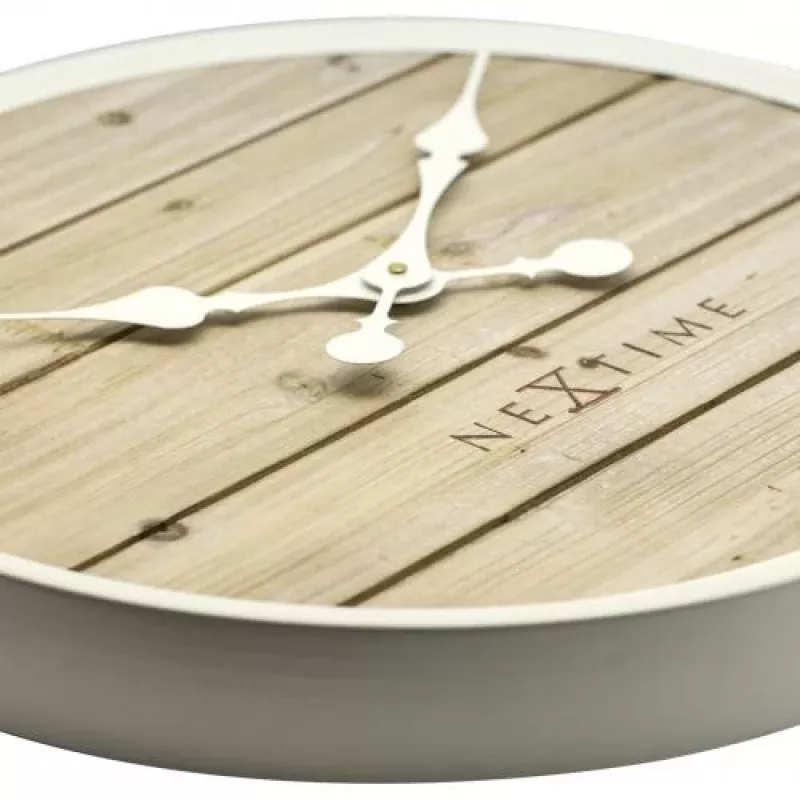 NeXtime klok 3134wi Plank sieninis laikrodis, Ø50 cm, baltas
