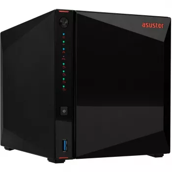 ASUSTOR Nimbustor 4 AS5304T – NAS serveris – 4 lizdai – SATA 6Gb/s – RAID 0, 1, 5, 6, 10, JBOD – RAM 4GB – 2,5 Gigabit Ethernet – iSCSI palaikymas (90-AS5304T00-MD30)
