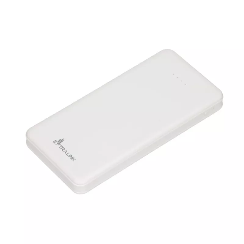 Powerbankas Extralink EPB-078W 10000 mAh Baltas, USB-C, 10 W išėjimas, įkrauna iki 2 įrenginių