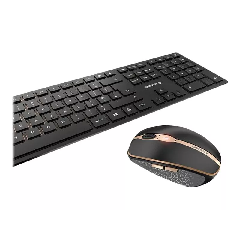 CHERRY DW 9100 SLIM belaidis klaviatūros ir pelės rinkinys, RF Wireless + Bluetooth, universalus, juodas