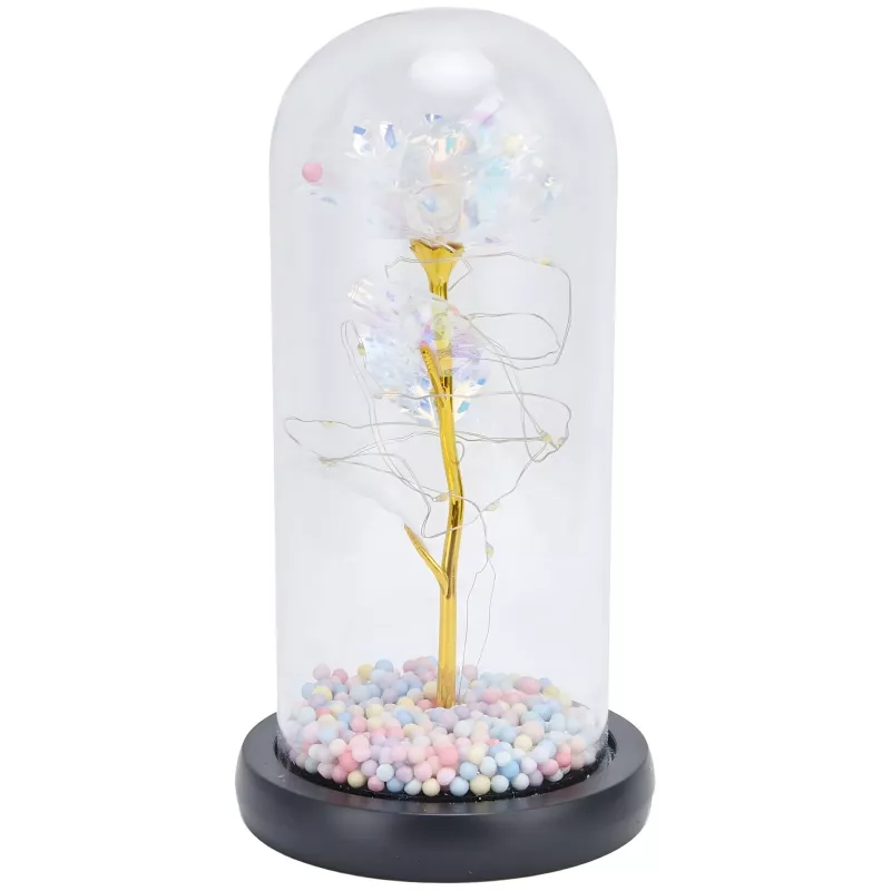 Amžina rožė stikle Extralink Home, balta LED šviesa