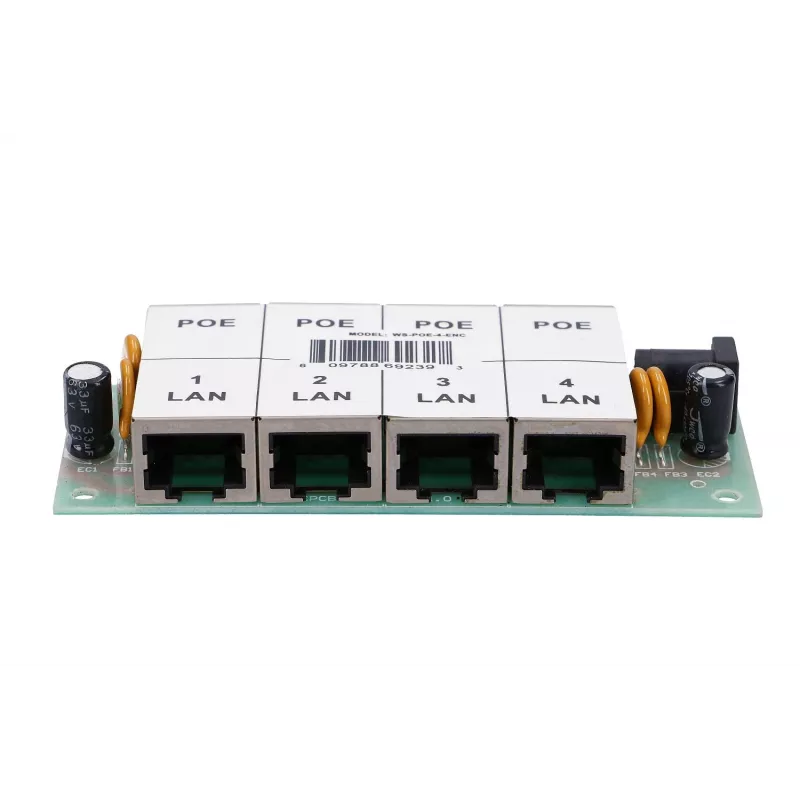 PoE injektorius Extralink 4 prievadai 4x 100Mb/s RJ45, Fast Ethernet, 48 V, be korpuso
