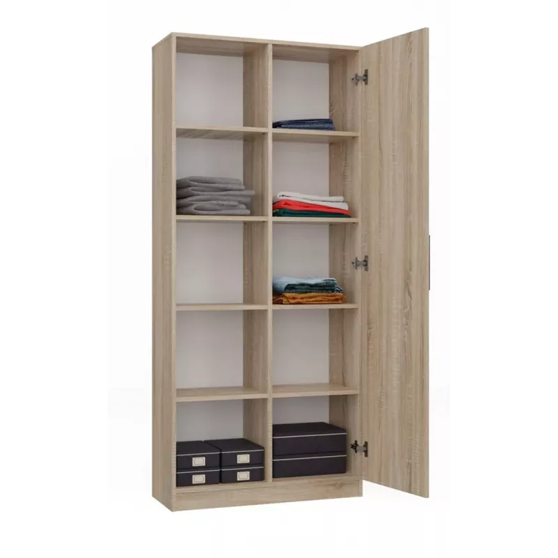 Biuro spinta knygoms Top e shop RD-80 SONOMA KPL, ąžuolo spalva, 10 lentynų, 800×300×1820 mm, medžio drožlių plokštė