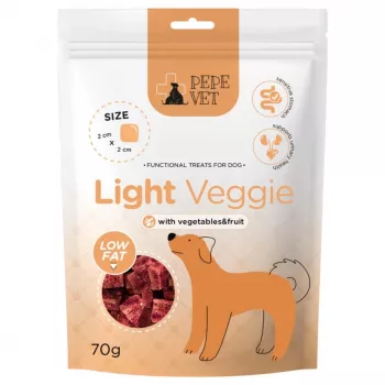 PAKA ZWIERZAKA Pepe VET Light Veggie hipoalerginis mažai kaloringas skanėstas šunims, 70 g, daržovių skonio