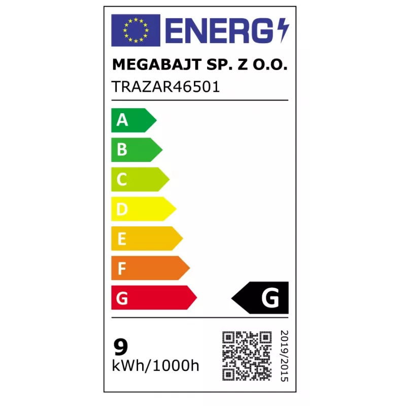 Energiją taupanti LED lempa Tracer TRAZAR46501, E27, 9W, 806 lm, 3000 K, šilta balta