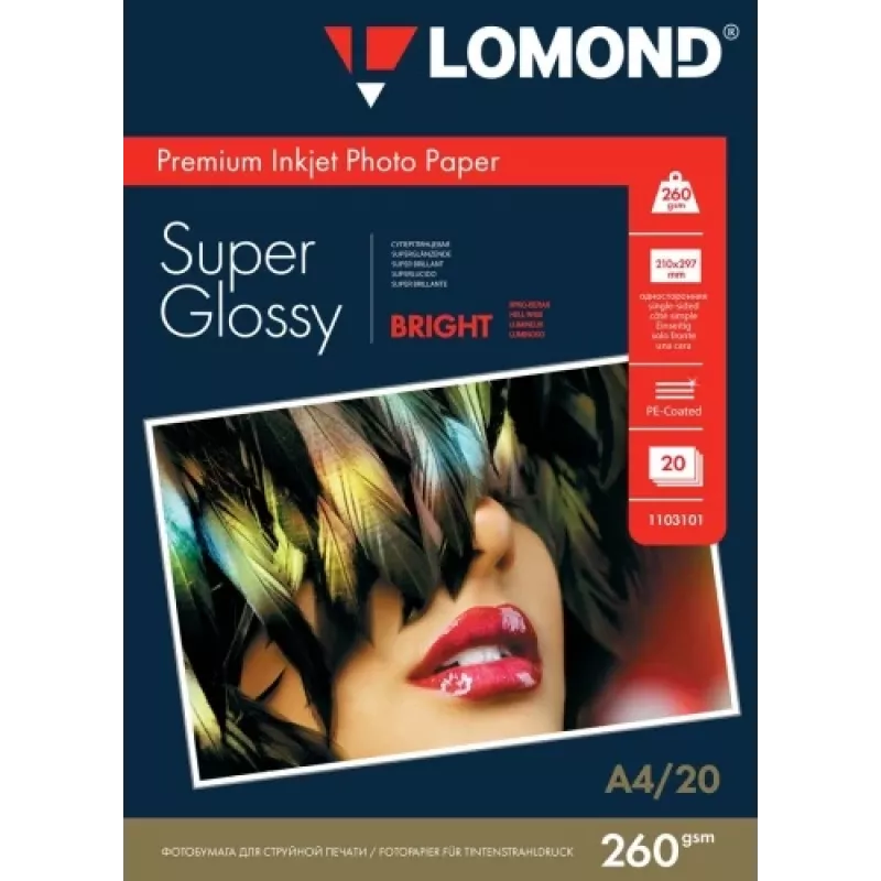 Foto popierius Lomond Premium 260 g/m² A4 Super Blizgus, 20 lapų