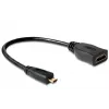 HDMI kabelis DeLOCK 65391 0,23 m, A tipas į D tipą, juodas