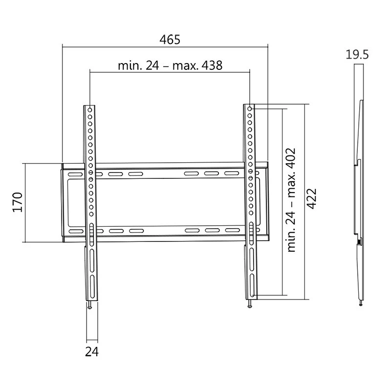TV laikiklis LogiLink BP0009 139,7 cm (55 coliai) Juodas