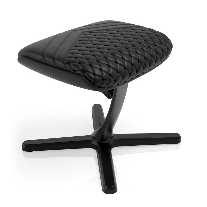 Pakojė noblechairs NBL-FR-RL-BLK – juoda, natūrali oda, aliumininis rėmas, 490×400×450 mm, polinkis 0–45°