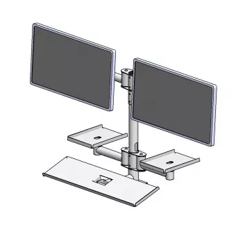 Sieninis stovas su dviem tvirtinimo rankomis Ergonomic Solutions EET063-02