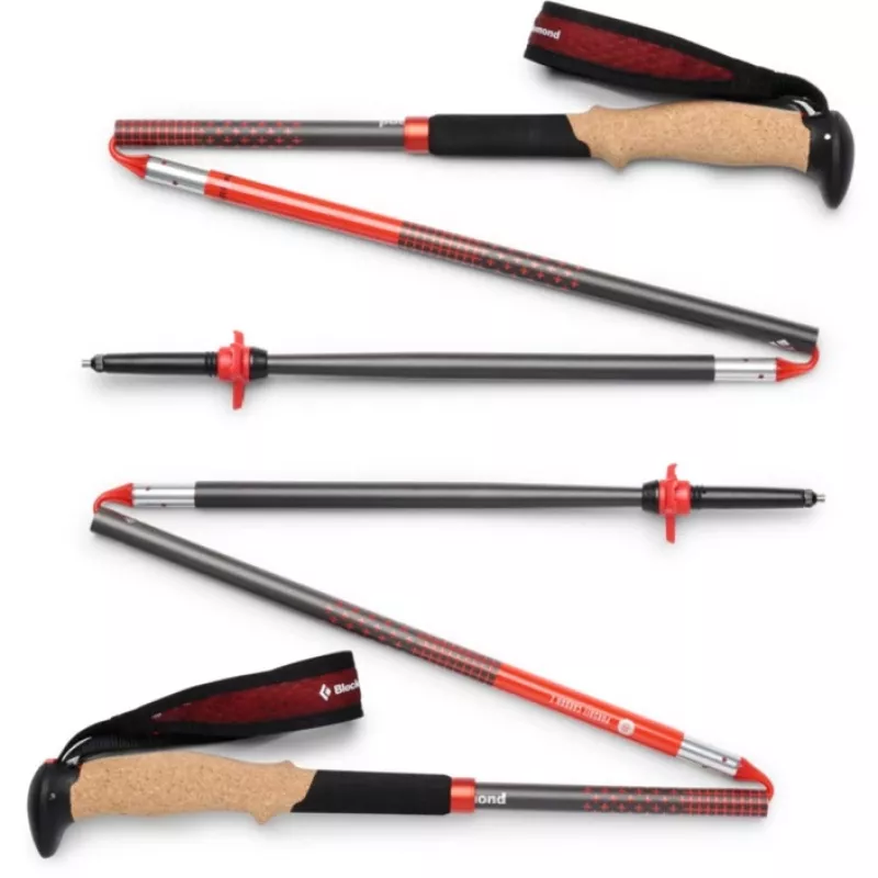 Trekking lazdos Pursuit Carbon Z, Fitness Device antracitas/oranžinė, 1 pora, 110 cm