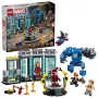 LEGO Marvel Geležinio žmogaus laboratorija su šarvų sale 76315 — 384 dalys, 5 minifigūrėlės, demonstracinė zona