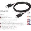 Club 3D CAC-1091 DisplayPort 2.1 kabelis, VESA DP80 sertifikuotas, dvikryptis, 4K120Hz / 8K60Hz / 10K30Hz, kištukas–kištukas, 1,2 m