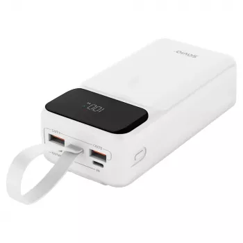 Powerbank SAVIO BA-11 Li-Ion 30000 mAh, 3,7 V, USB-C x2, baltas