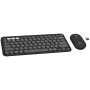 Logitech Pebble 2 Combo klaviatūra ir pelė, RF belaidis + Bluetooth, QWERTY danų – suomių – norvegų – švedų, grafitas (920-012257)