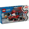 LEGO City F1 Pit Stop 60443 – Ferrari F1 automobilis, 322 dalys, 5 minifigūrėlės, 6+
