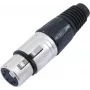 XLR 5 kontaktų kištukas Omnitronic 30208425, juodas, 5 kontaktų moteriškas skydelio/linijos jungtis