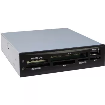 Inter-Tech Nitrox Multi Card Reader CI-02 – kortelių skaitytuvas – 8,9 cm (3,5 colio) (CF I, CF II, MS, MS PRO, Microdrive, MMC, SD, MS Duo, xD, MS PRO Duo, TransFlash, microSD, SDHC, MS Micro)