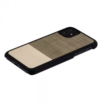 Man and Wood iPhone 11 dėklas juodas – natūralaus medžio ir polikarbonato apsauginis dangtelis