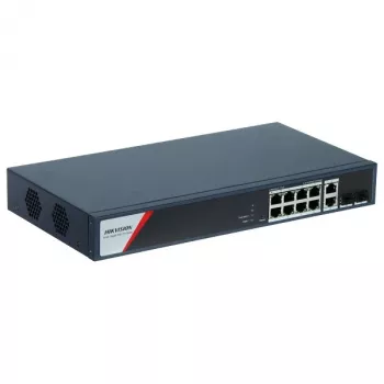 Valdomas Gigabit Ethernet tinklo jungiklis Hikvision DS-3E1512HP-SI-8P2T2F su PoE (mėlynas)