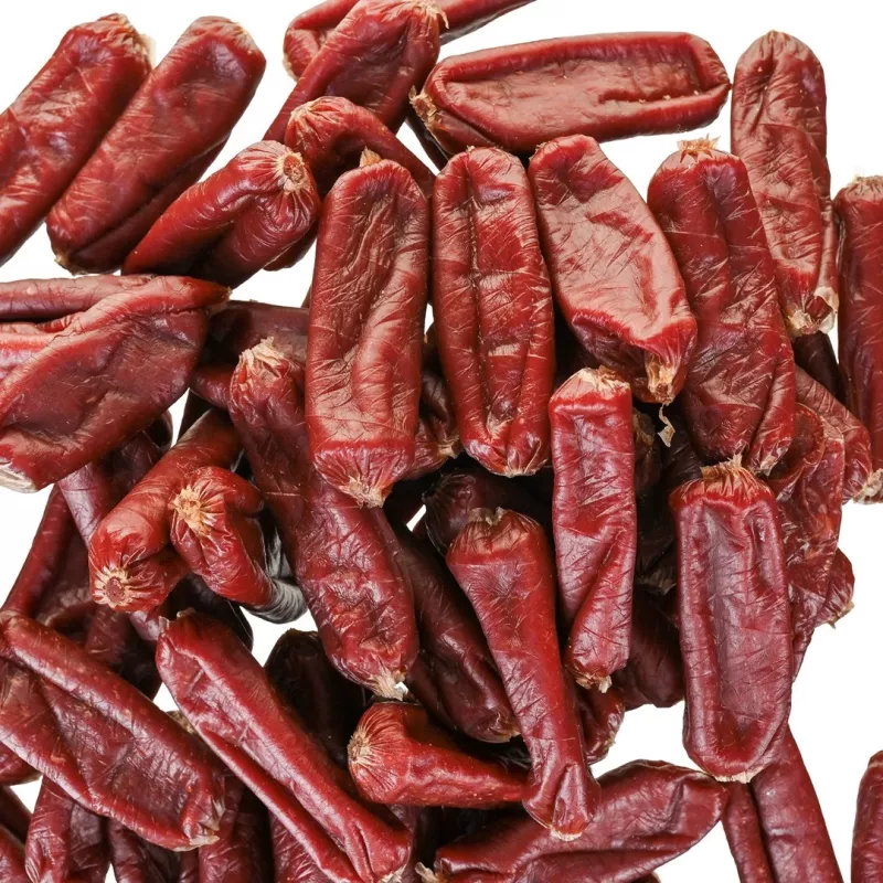 Šunų skanėstai PETITTO Soft jautienos dešrelės 500 g — minkšti treniruočių užkandžiai, 33% baltymų, 4% riebalų, be glitimo ir cukraus